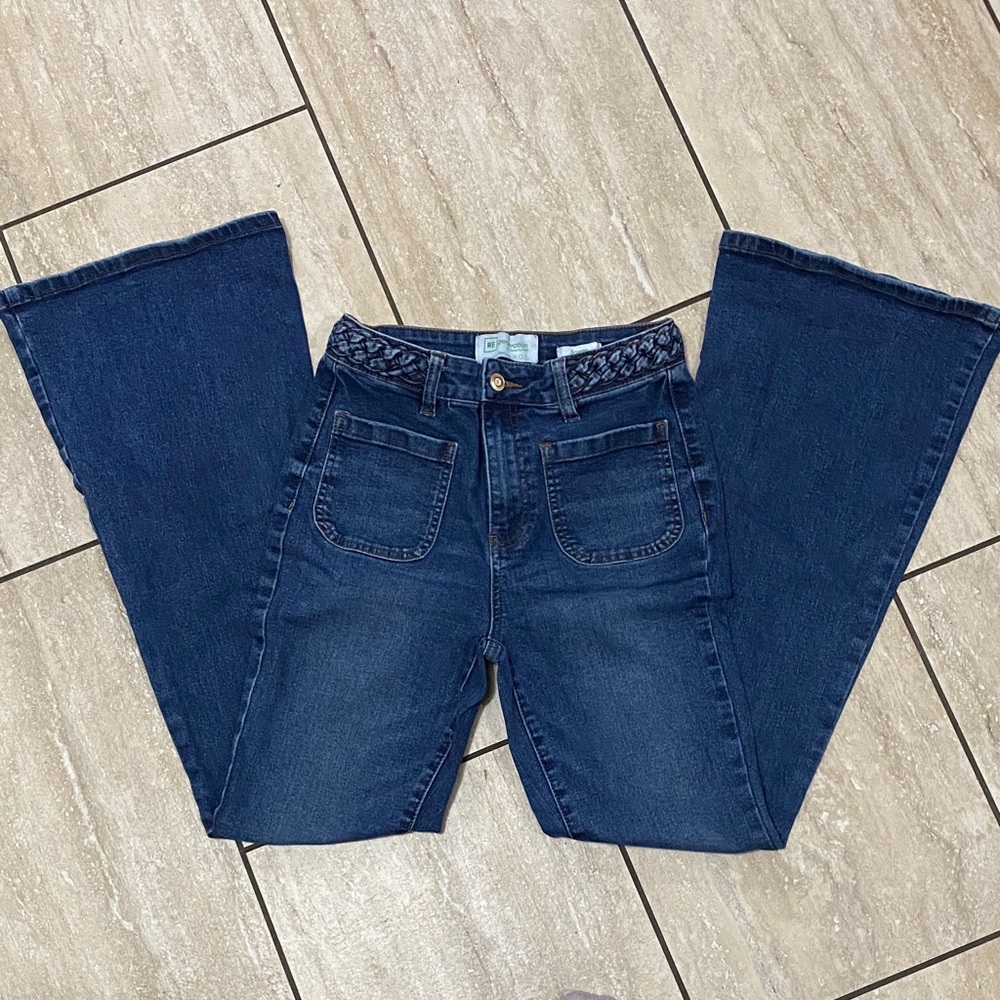 Stylish Dark Blue Flare Jeans